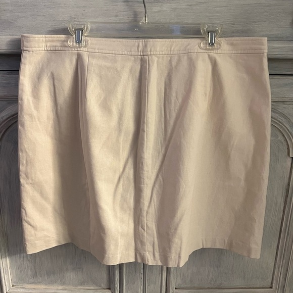 J. Crew Cream Ecru‎ Linen Blend Button-Through A-Line Skirt - Picture 9 of 9